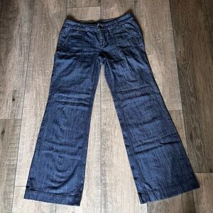 J.Crew City Fit Jeans Size 2 Low Rise Wide Leg Blue Denim 31x29 Soft Lightweight